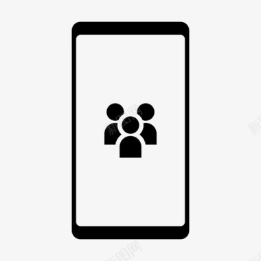 线型手机人物屏幕上的人物帐户手机图标