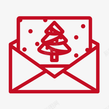 信封设计圣诞寄信卡图标