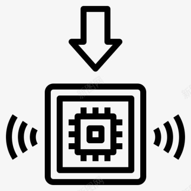 电流传感器数字传感嵌入式传感器电子芯片图标
