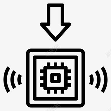 电子教案数字传感嵌入式传感器电子芯片图标