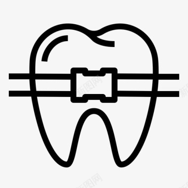 刷牙的牙齿牙套牙科牙医图标
