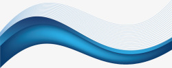 蓝色波浪渐变曲线线条科技素材