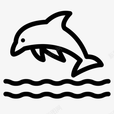 矢量鱼海豚动物鱼图标