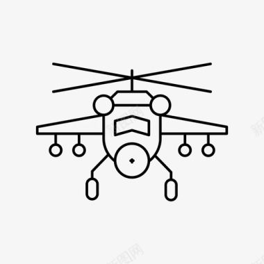 战争直升机阿帕奇军事图标