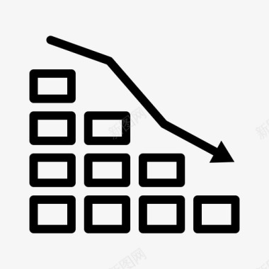 图表数据元素条形图数据减少图标