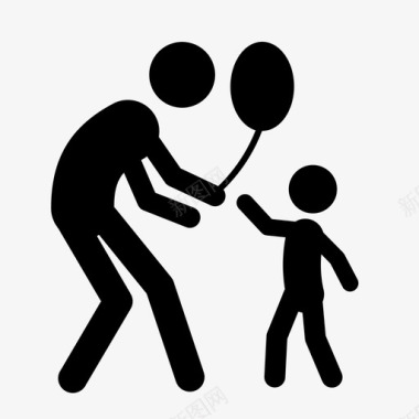 把气球送给孩子们家人幸福的家庭图标