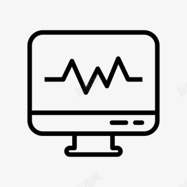 粉色心电图心电图护理健康图标