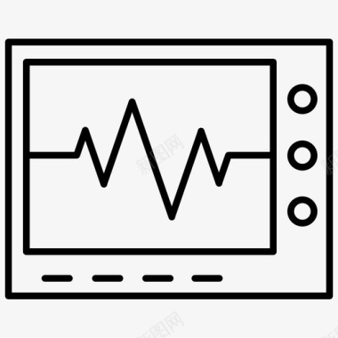心脏波动图诊断医生心脏图标