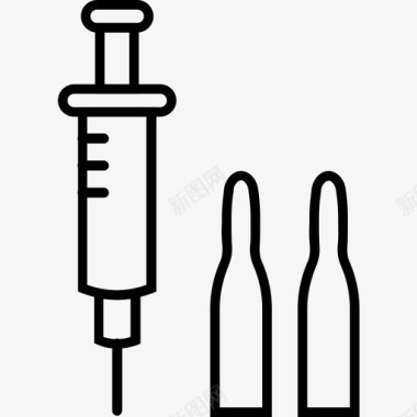 插进心脏注射器安瓿医院图标