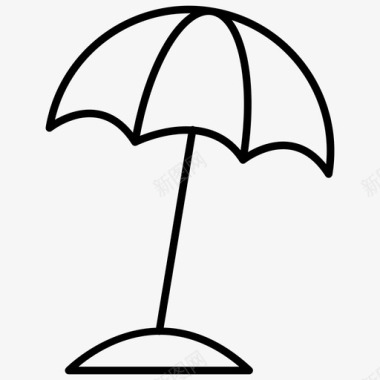 伞沙滩躺椅图标
