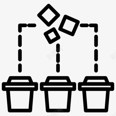 回收分类垃圾箱垃圾图标