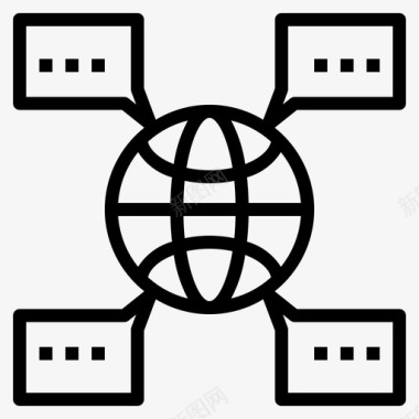 商务谈判技巧网络沟通信息图标