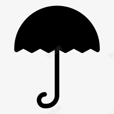 雨伞云朵细雨图标