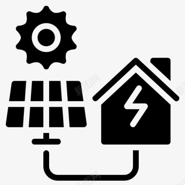 太阳能板太阳能板家庭太阳能图标