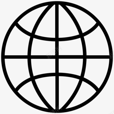 互联网世界地球全球网格图标