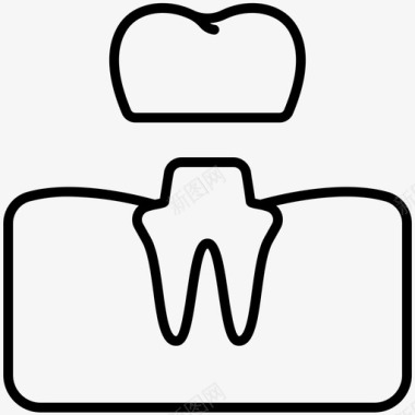 防老化牙冠牙龈牙齿图标