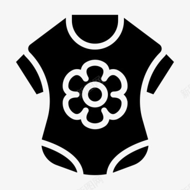 婴儿服装儿童连身衣图标