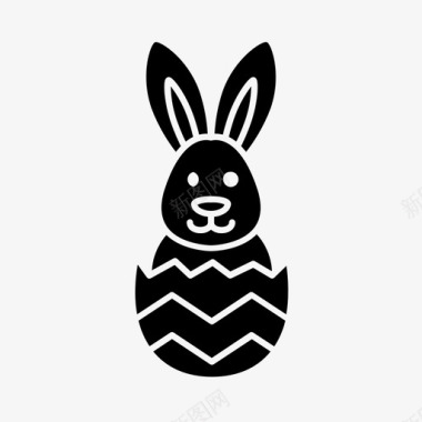 小兔子从蛋复活节复活节小兔子图标
