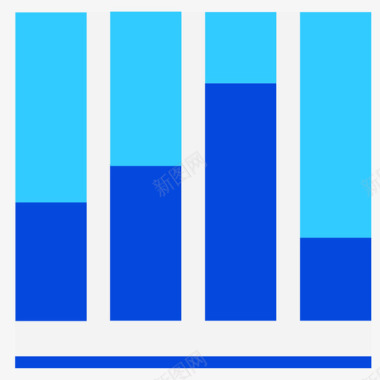 多色混合图标堆积柱状图图标