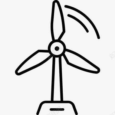 矢量风车风车生态电力图标