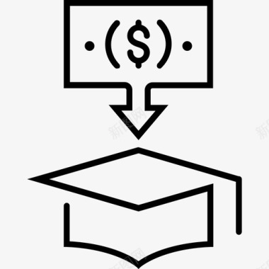 高考毕业学费教育毕业图标
