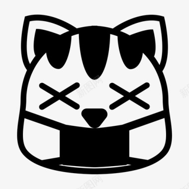 面具病猫可爱表情图标