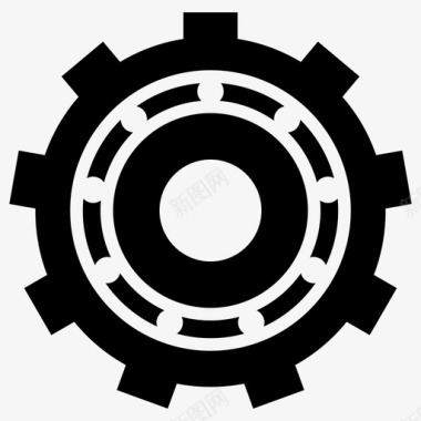 工业轴承工程齿轮图标