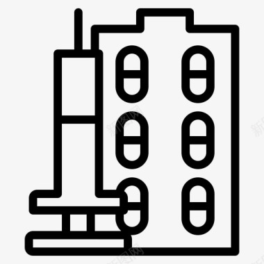 矢量药品注射器药品卫生图标