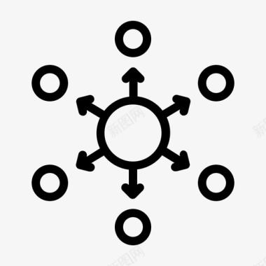 分散网络区块链分布式图标