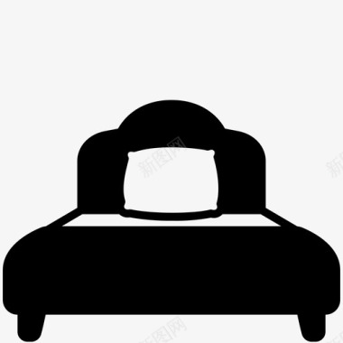 枕头床家具枕头图标