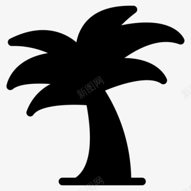 椰子树椰子树海滩假日图标