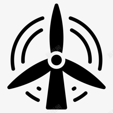 风车涡轮机风能风力涡轮机图标