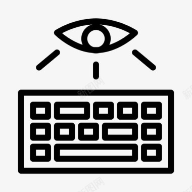 键盘键盘记录眼睛黑客图标