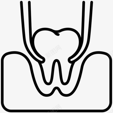牙齿的故事拔牙拔除治疗图标