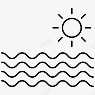 海阳光海浪图标