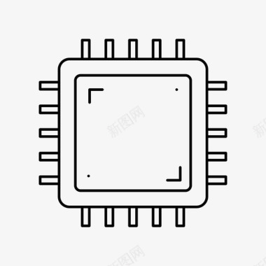 Intel芯片微芯片cpu处理器图标