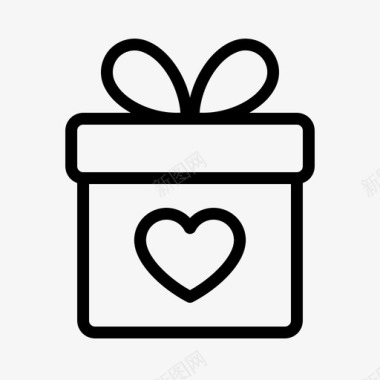 超大礼物盒心形盒生日礼物图标
