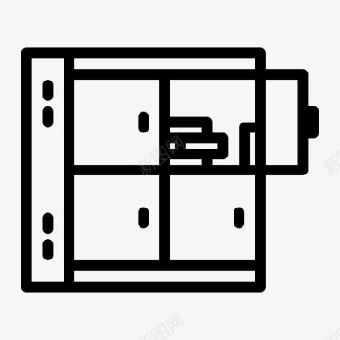 白色卷轴学校家具家图标