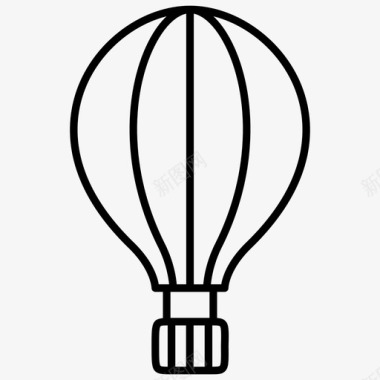 大气球热气球远足飞行图标