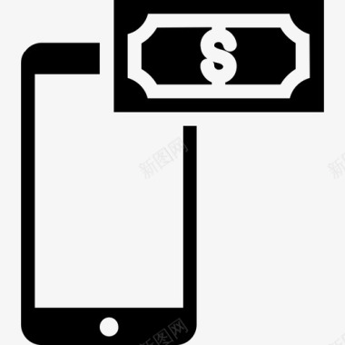 移动支付钞票智能手机图标