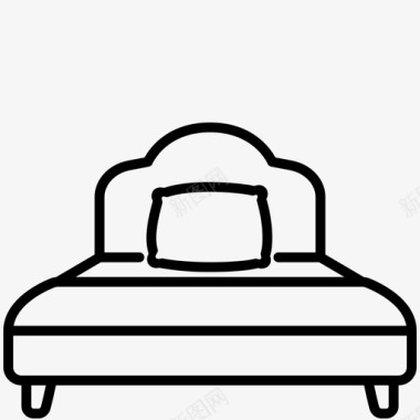 枕头采购产品单人床单人床家具图标