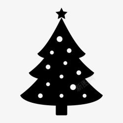 松树标志圣诞树点亮新年高清图片
