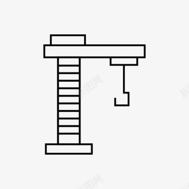 工地脚手架塔吊建筑设备图标