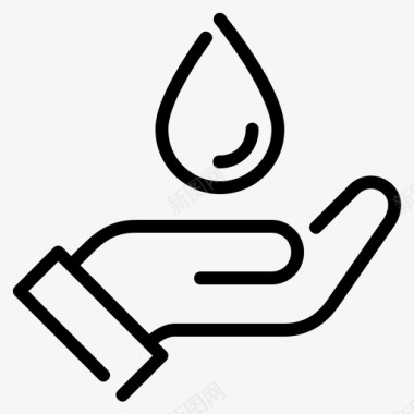 电量节约免抠png图片节水滴水洗手图标