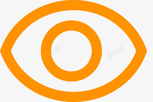 眼睛标志icon眼睛橙色图标