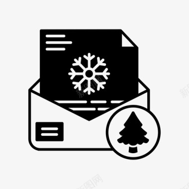 圣诞信件模板圣诞卡问候语信件图标