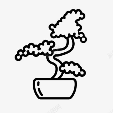 盆景树装饰植物图标