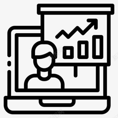 在线工作演示商务会议图标