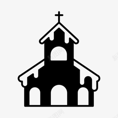 教堂建筑雪图标