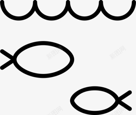 矢量鱼鱼动物鳃图标